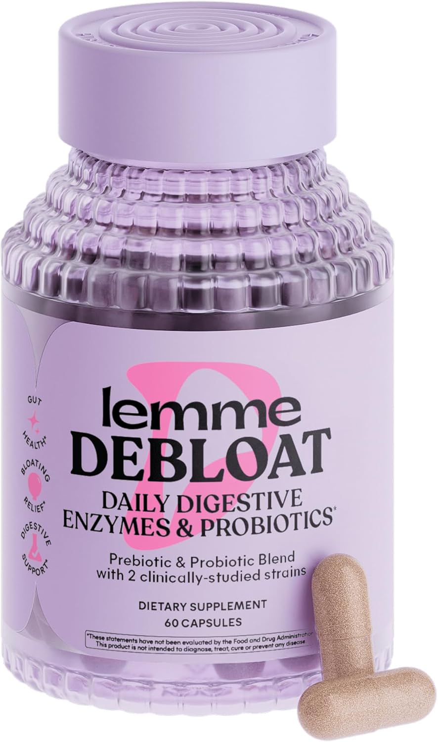 Lemme Debloat: 3-in-1 Probiotic & Digestive Enzyme Capsules