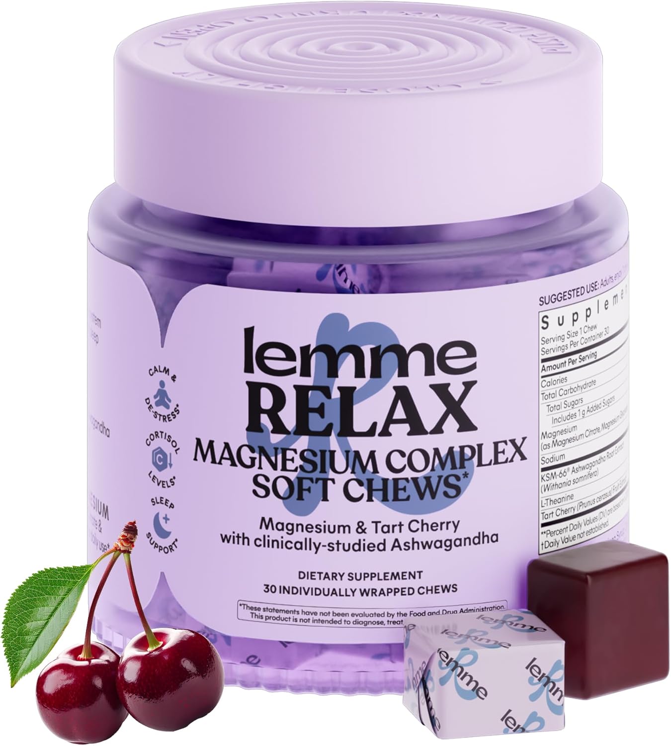 Lemme Relax Stress Relief Chews with Magnesium & Ashwagandha